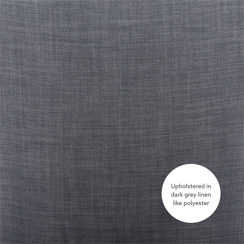 Linon Hale Set of 2 Dining Chairs Gray Fabric Upholstery with Natural Wood Legs