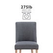Linon Hale Set of 2 Dining Chairs Gray Fabric Upholstery with Natural Wood Legs