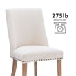 Linon Hale Set of 2 Dining Chairs Natural Beige Upholstery Natural Wood Legs