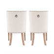 Linon Hale Set of 2 Dining Chairs Natural Beige Upholstery Natural Wood Legs