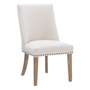 Linon Hale Wood Dining Chairs Set of Two in Natural Beige