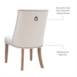 Linon Hale Set of 2 Dining Chairs Natural Beige Upholstery Natural Wood Legs