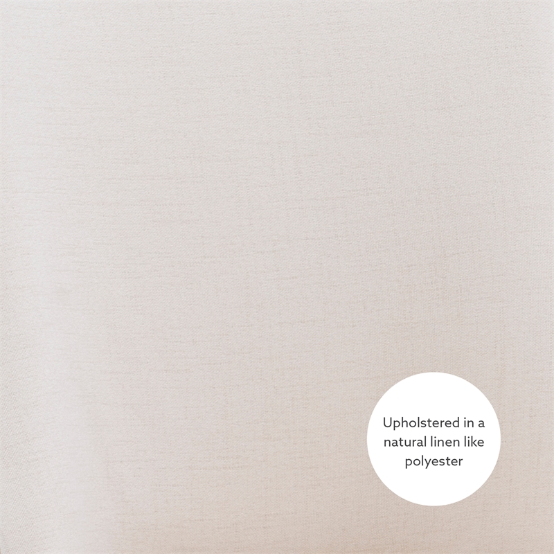 Linon Hale Set of 2 Dining Chairs Natural Beige Upholstery Natural Wood Legs