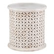Linon Lainey Wood Hand Carved Side Accent Table in White