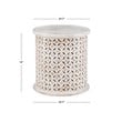 Linon Lainey Wood Hand Carved Side Accent Table in White