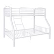 Linon Heavy Metal Twin Over Full Bunk Bed Attached Ladder in White