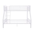 Linon Heavy Metal Twin Over Full Bunk Bed Attached Ladder in White