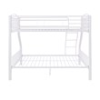 Linon Heavy Metal Twin Over Full Bunk Bed Attached Ladder in White