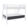 Linon Heavy Metal Twin Over Full Bunk Bed Attached Ladder in White