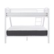 Linon Heavy Metal Twin Over Full Bunk Bed Attached Ladder in White
