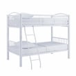 Linon Heavy Metal Twin Over Twin Bunk Bed Attached Ladder in White
