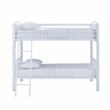 Linon Heavy Metal Twin Over Twin Bunk Bed Attached Ladder in White