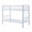 Linon Heavy Metal Twin Over Twin Bunk Bed Attached Ladder in White
