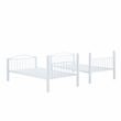 Linon Heavy Metal Twin Over Twin Bunk Bed Attached Ladder in White