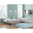 Linon Heavy Metal Twin Over Twin Bunk Bed Attached Ladder in White