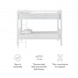 Linon Heavy Metal Twin Over Twin Bunk Bed Attached Ladder in White