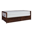 Linon Macey Twin to King Daybed 2 Spacious Drawers in Espresso Stained Pine Wood