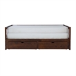 Linon Macey Twin to King Daybed 2 Spacious Drawers in Espresso Stained Pine Wood