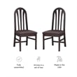 Linon Jerrie Set of 2 Slat Back Faux Leather Dining Chairs in Dark Brown Wood