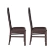 Linon Jerrie Set of 2 Slat Back Faux Leather Dining Chairs in Dark Brown Wood