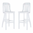 Linon Roxana Wood Commercial Grade Set of 2 Counter Stools in Glossy White