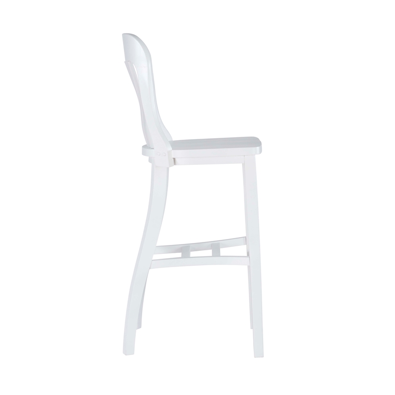 Linon Roxana Wood Commercial Grade Set of 2 Counter Stools in Glossy White