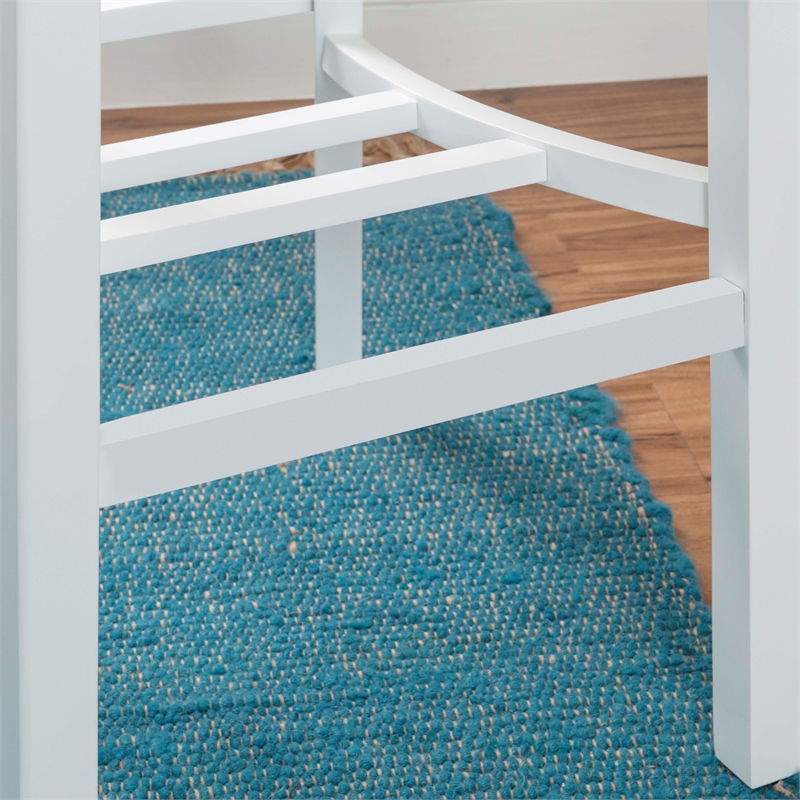 Linon Roxana Wood Commercial Grade Set of 2 Counter Stools in Glossy White