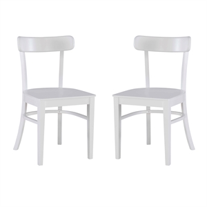 linon ada wood set of two chairs in white