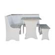 Linon Jackie Two Tone Pine Wood Coastal Corner Dining Nook in Graywash/White