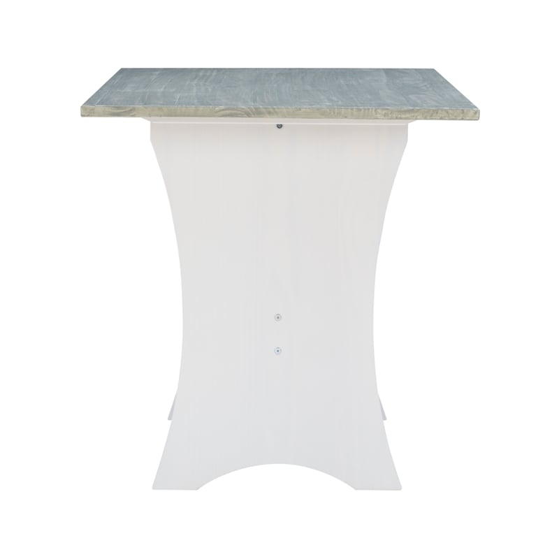 Linon Jackie Two Tone Pine Wood Coastal Corner Dining Nook in Graywash/White