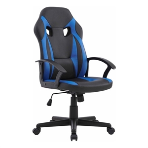 linon grayson wood gaming office chair in blue