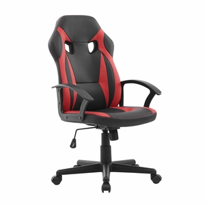 linon grayson wood gaming office chair in red