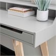 Linon Hoyt Two Tone Wood Desk Open Storage and 2 Drawers in Gray/Natural