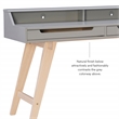 Linon Hoyt Two Tone Wood Desk Open Storage and 2 Drawers in Gray/Natural