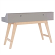 Linon Hoyt Two Tone Wood Desk Open Storage and 2 Drawers in Gray/Natural