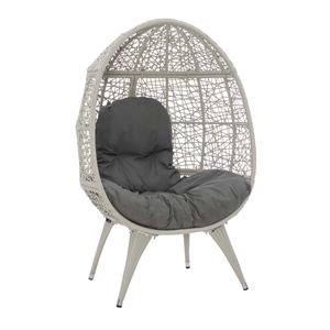 linon cloyd metal round chair in gray