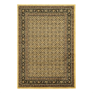 Linon Elegance Ferehan Polypropylene 5'x7'3&quot Rug in Cream and Black