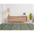 Linon Elegance Snowflakes Polypropylene 8'x10' Rug in Turquoise and Brown