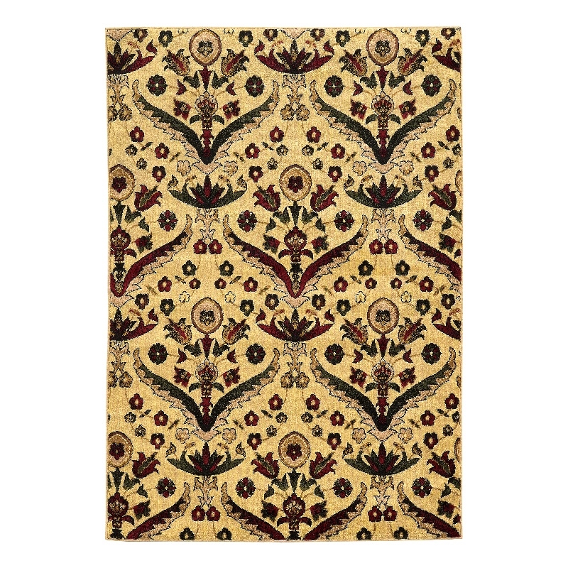 Linon Elegance Chateau Polypropylene 8'x10' Rug in Red and Green