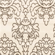 Linon Elegance Damask Polypropylene 8'x10' Rug in Cream and Brown