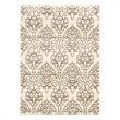 Linon Elegance Damask Polypropylene 8'x10' Rug in Cream and Brown