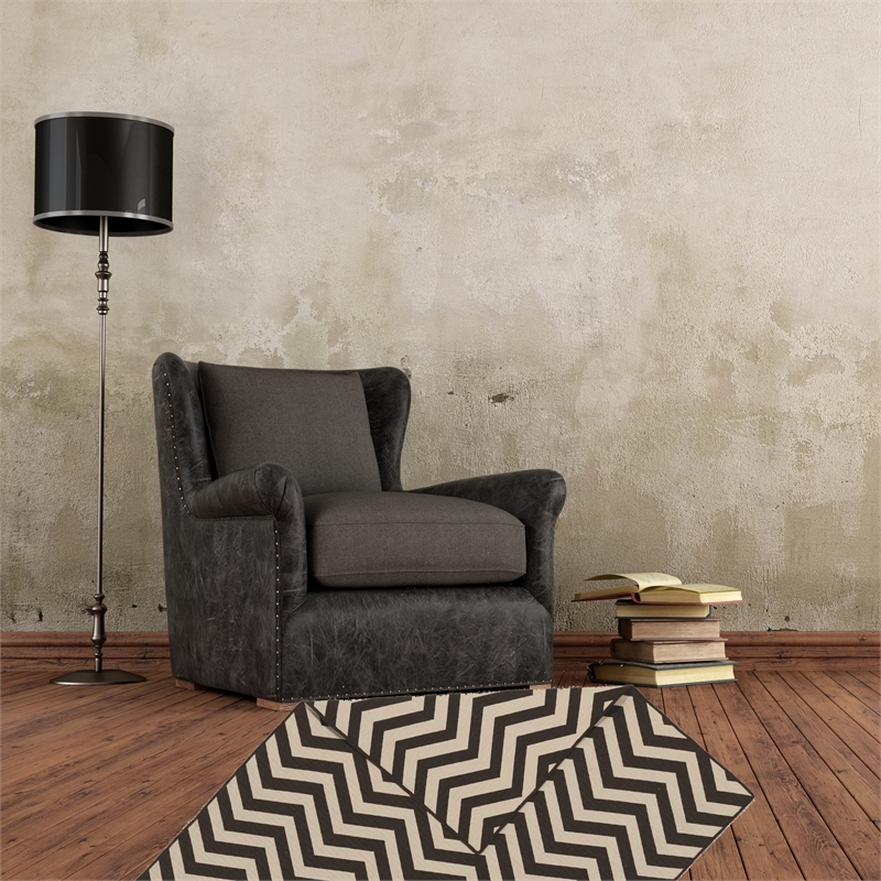 Linon Salonika Reversible Chevron Wool 2'6