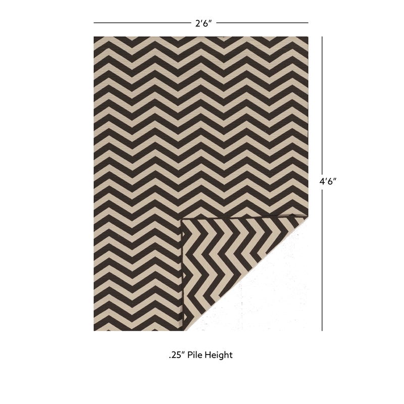 Linon Salonika Reversible Chevron Wool 2'6
