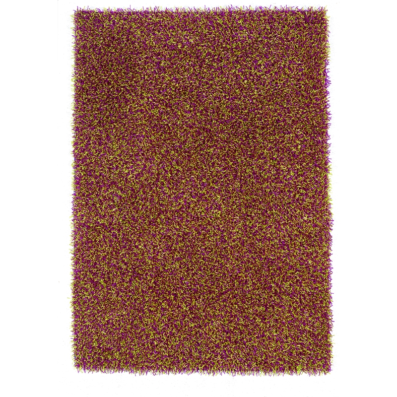 Linon Confetti Shag Polyester 8'x10' Rug in Pink and Green