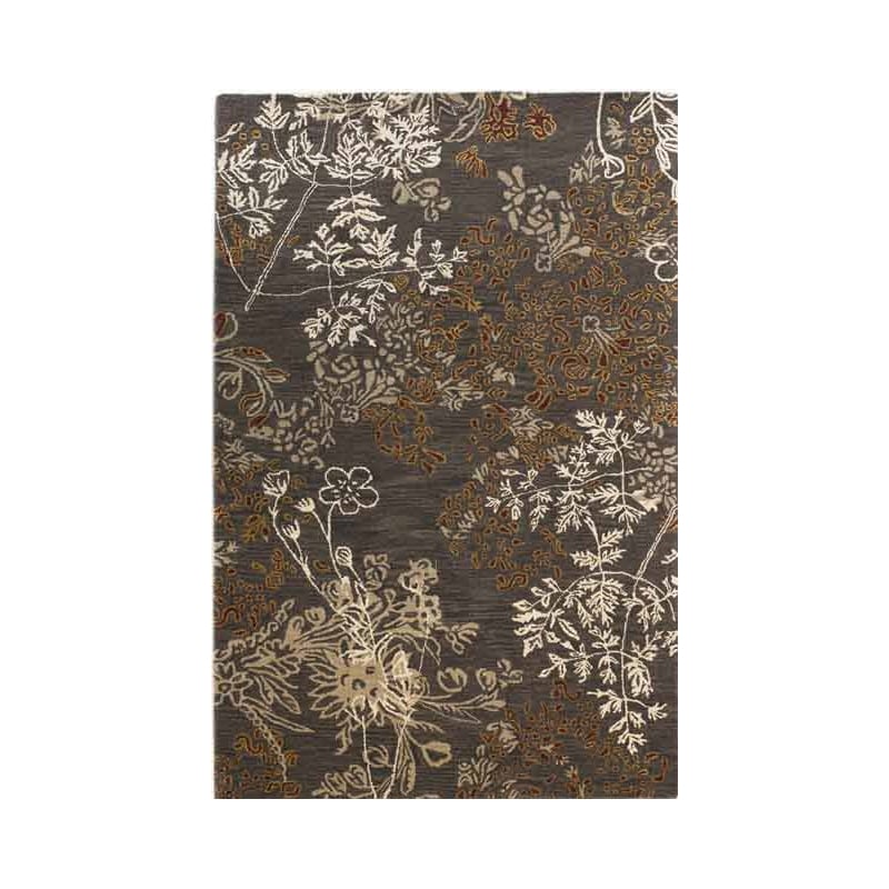 Linon Ashton Camilla Wool 9'x12' Rug in Charcoal and Gold