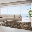 Linon Ashton Camilla Wool 9'x12' Rug in Charcoal and Gold
