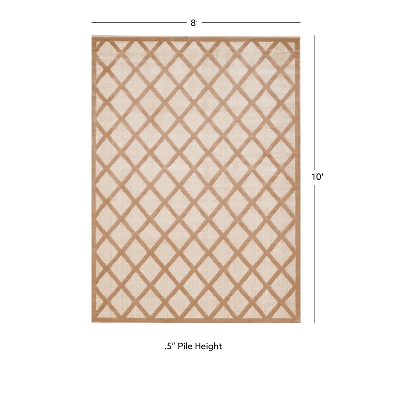 Linon Dia Lima Polypropylene 8'x10' Rug in Beige