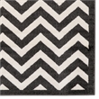 Linon Elegance Chevron Polypropylene 8'x10' Rug in Charcoal and Ivory