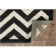 Linon Elegance Chevron Polypropylene 8'x10' Rug in Charcoal and Ivory