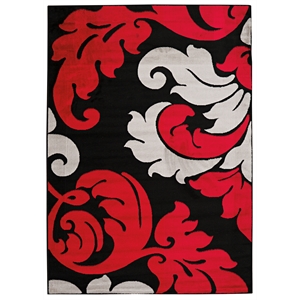 linon elegance circa polypropylene 8'x10' rug in black and red